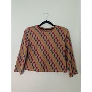 Free People Magic Carpet Geometric Cropped Top Boho Women M